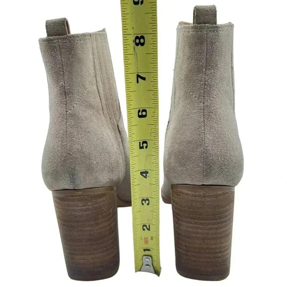 Marc Fisher 9M Mloshay Leather Pull on Booties Western Cowgirl Boots Suede Tan - Picture 10 of 13